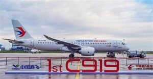 C919 Takes to the International Skies: China’s Commercial Aviation Comes of Age.  C919飞向国际航线：中国民航迈向成熟