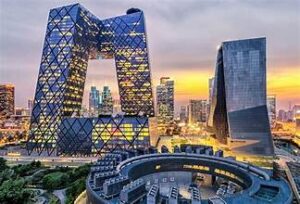 View of the turret of the Palace Museum in Beijing